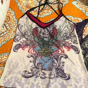 Harley Davidson tank top eagle with Sparkles